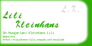 lili kleinhans business card
